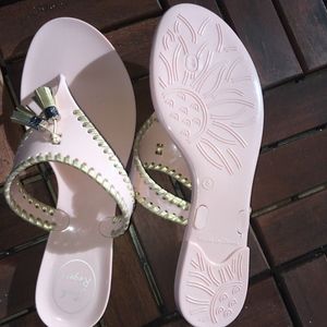 JACK ROGERS SANDALS IN blush and gold SIZE 8